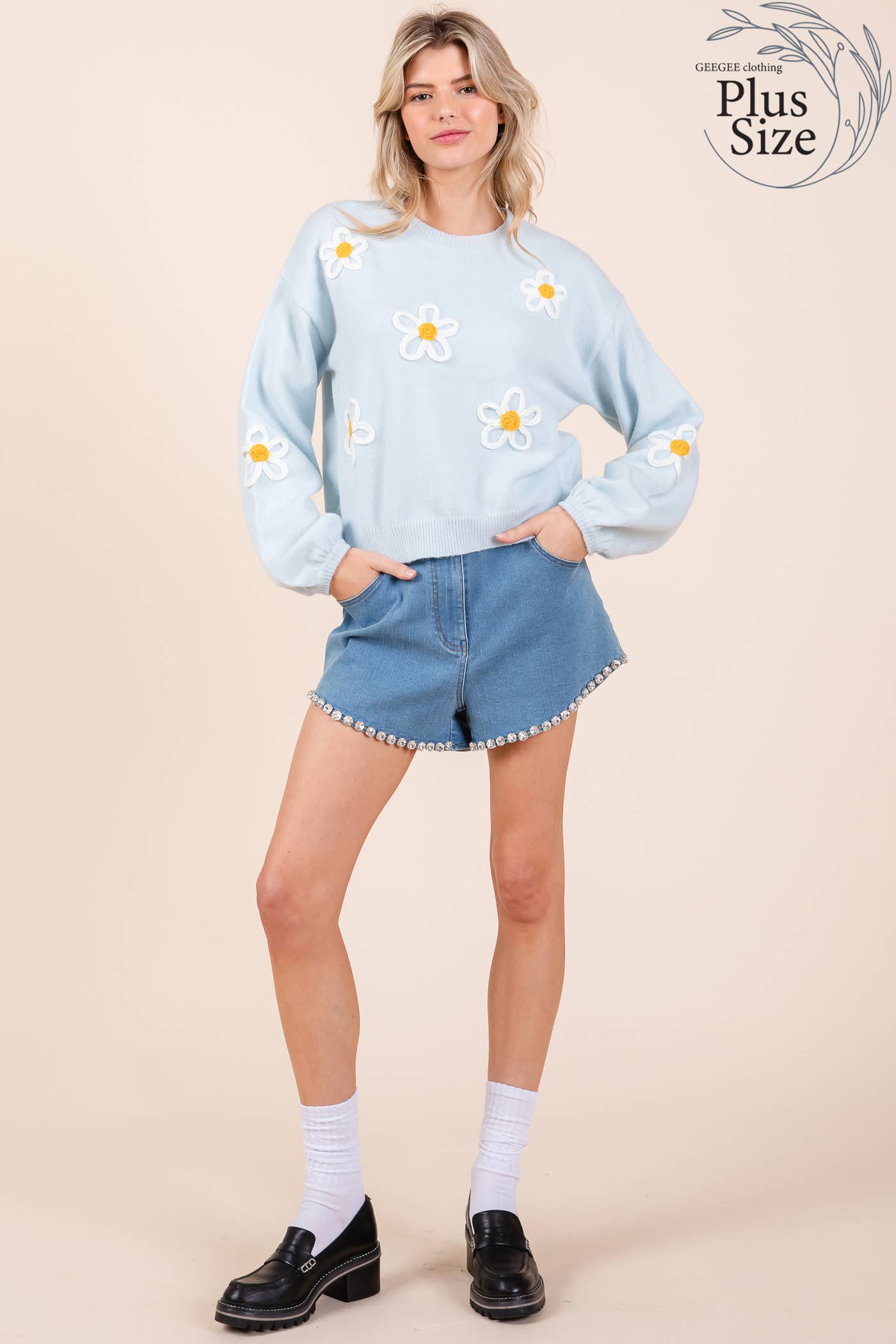 Floral Embroidered Knit Sweater