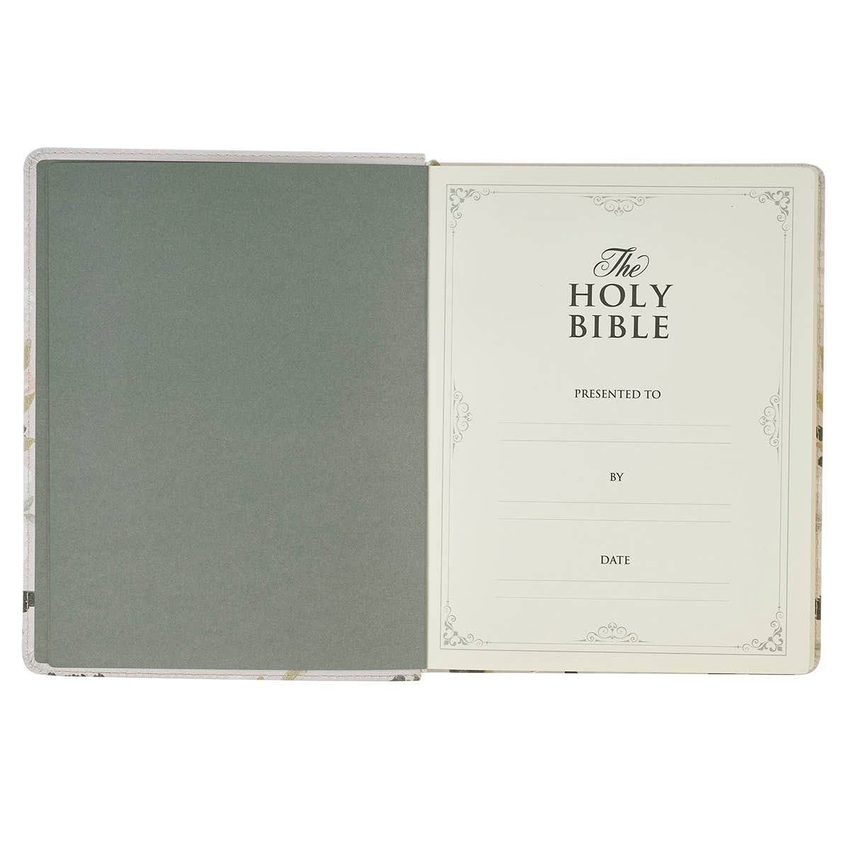 KJV Note-Taking Bible – Floral Faux Leather, Ps 91:4