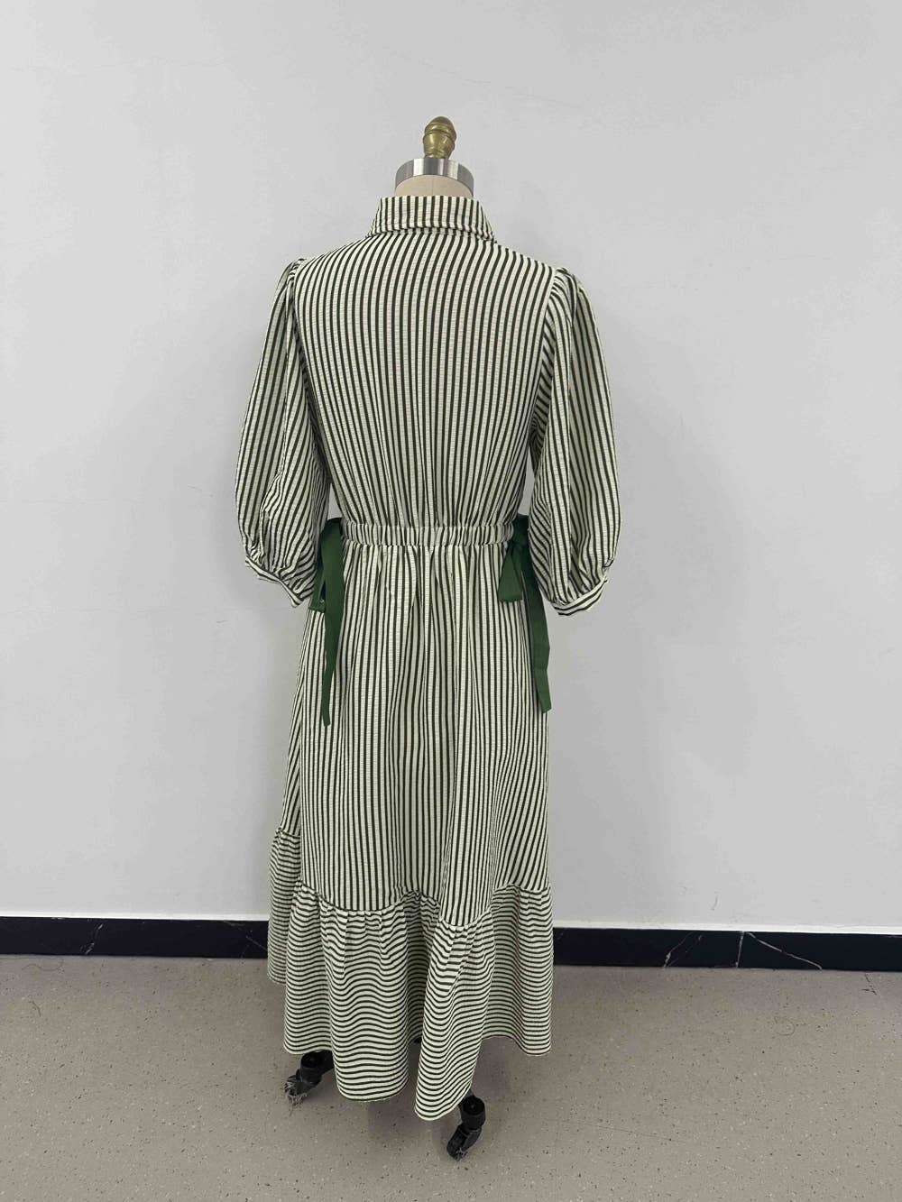 Ribbon Stripe Midi Dress