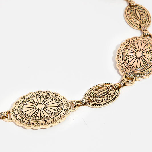 Ornate Oval Disc Chain Belt