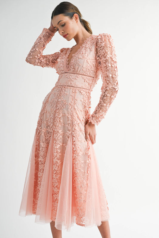 Fiora Embroidered Lace Dress