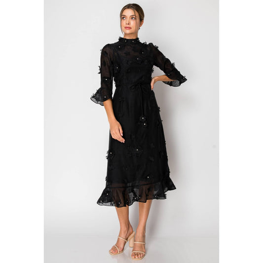 Crystal Embellishment Floral Dress