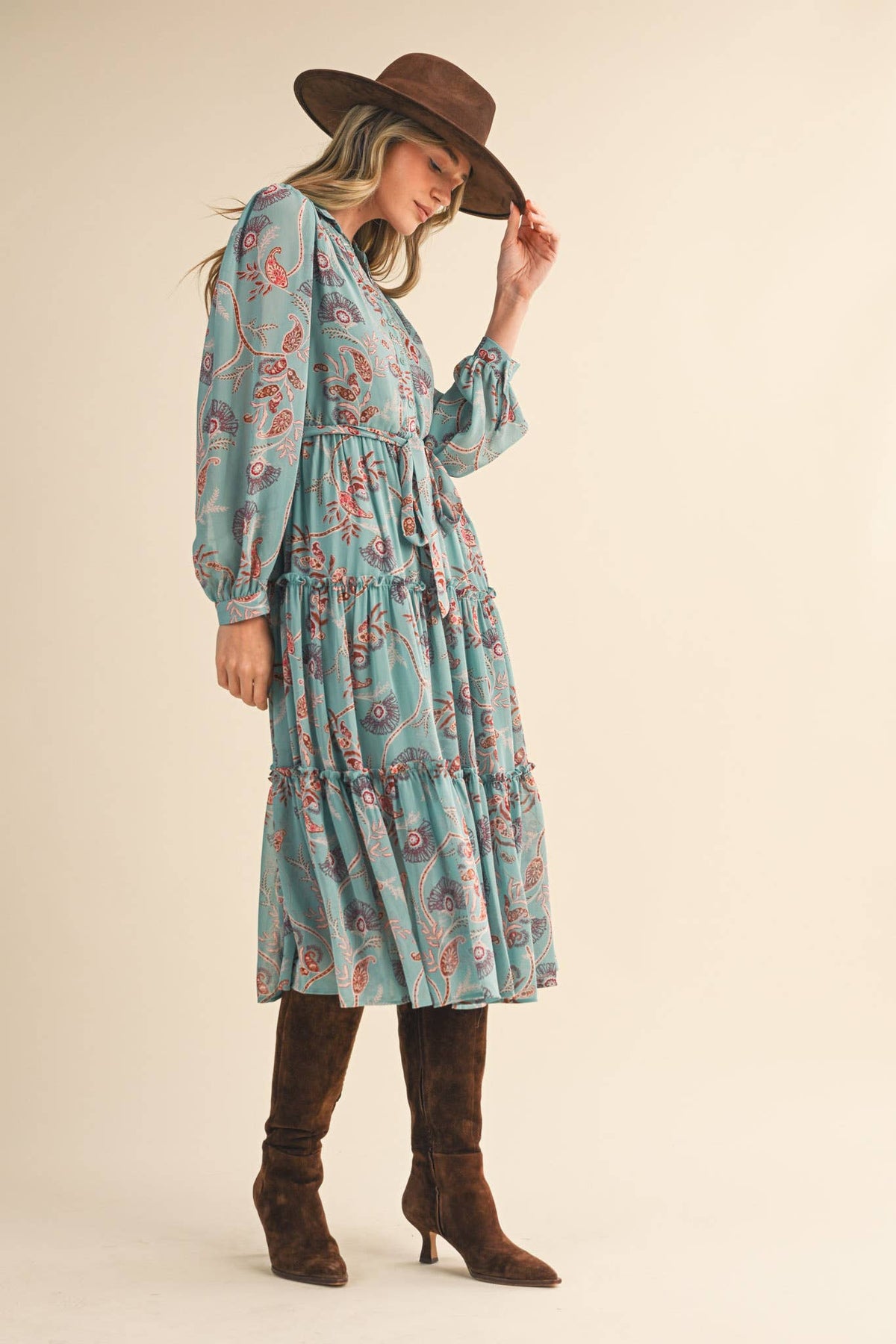 Vale Paisley Midi Dress