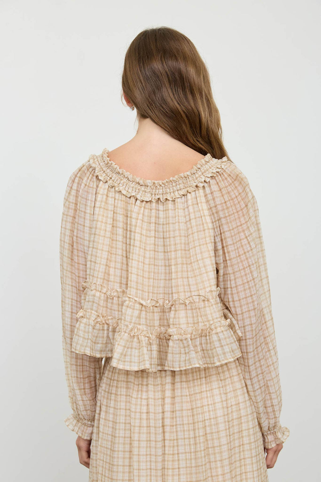 Maddy Plaid Puff Sleeve Top