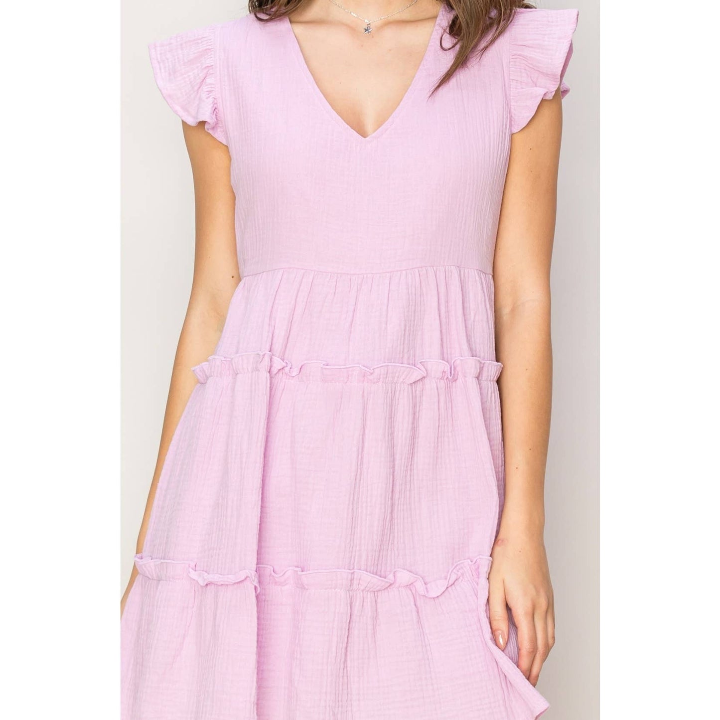 Zoe Gauze Tiered Mini Dress