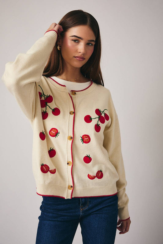 Sweet Vine Tomato Cardigan