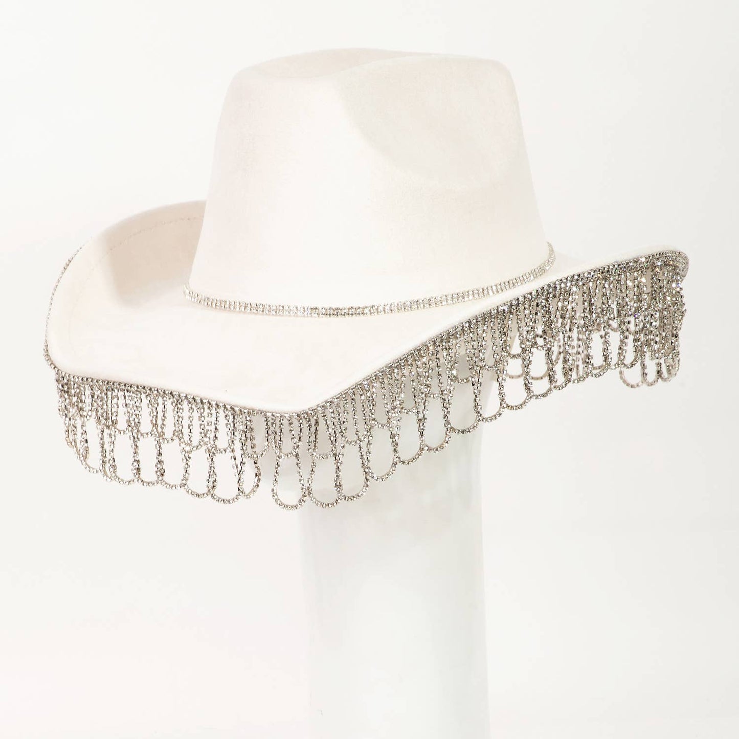 Rhinestone Curtain Fringe Cowboy Hat