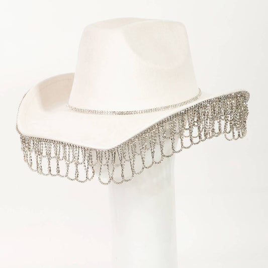 Rhinestone Curtain Fringe Cowboy Hat