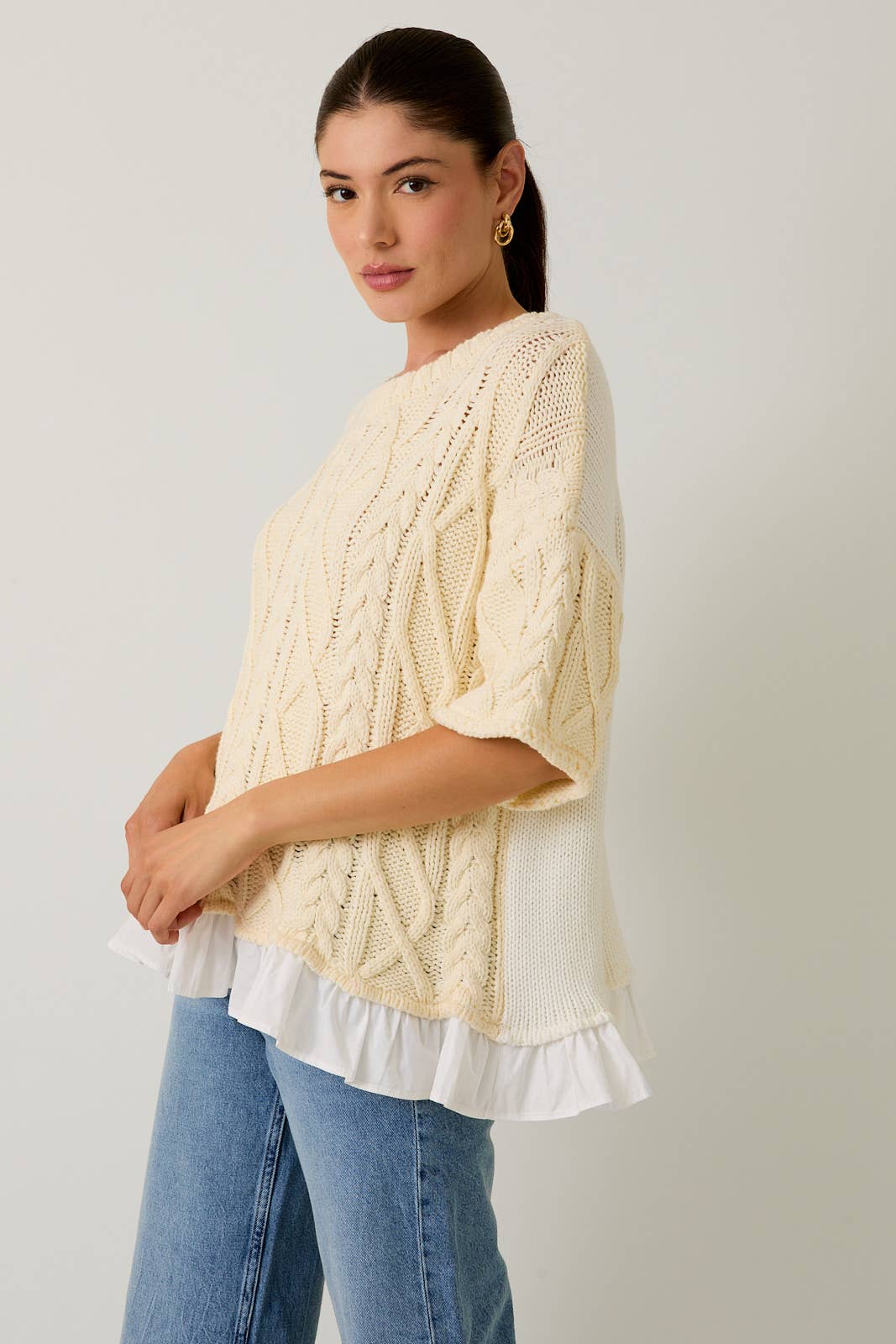 Ruffle Cable Knit