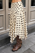 Josephine Polka Dot Drop Waist Midi Skirt