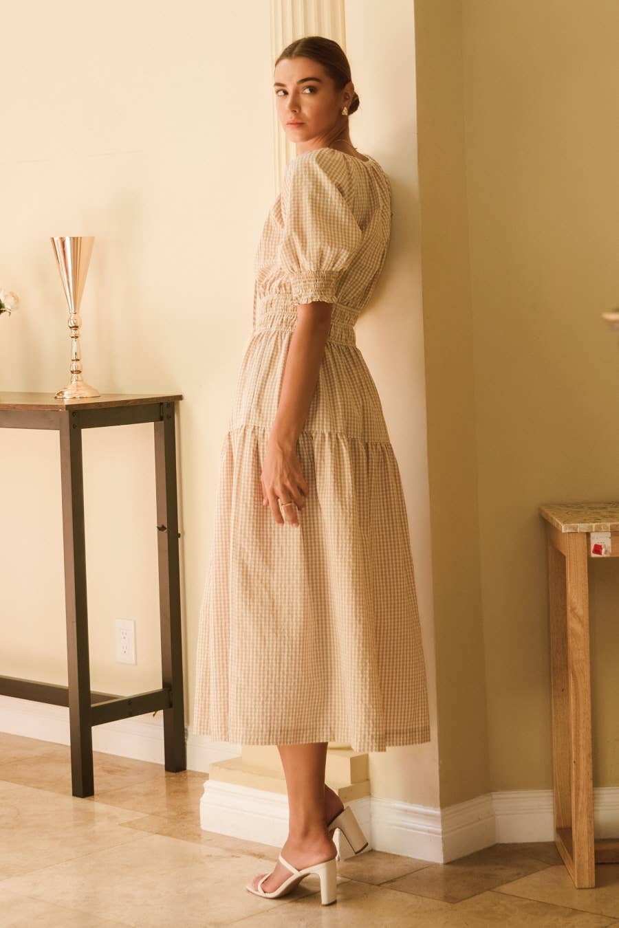 Brigitte Gingham Midi Dress