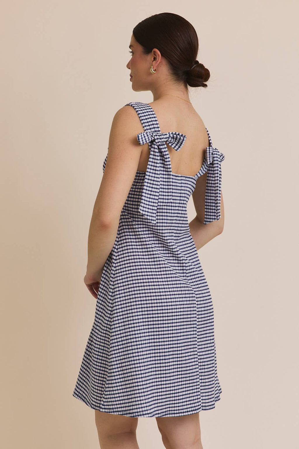 Lyla Gingham Tie-Strap Dress