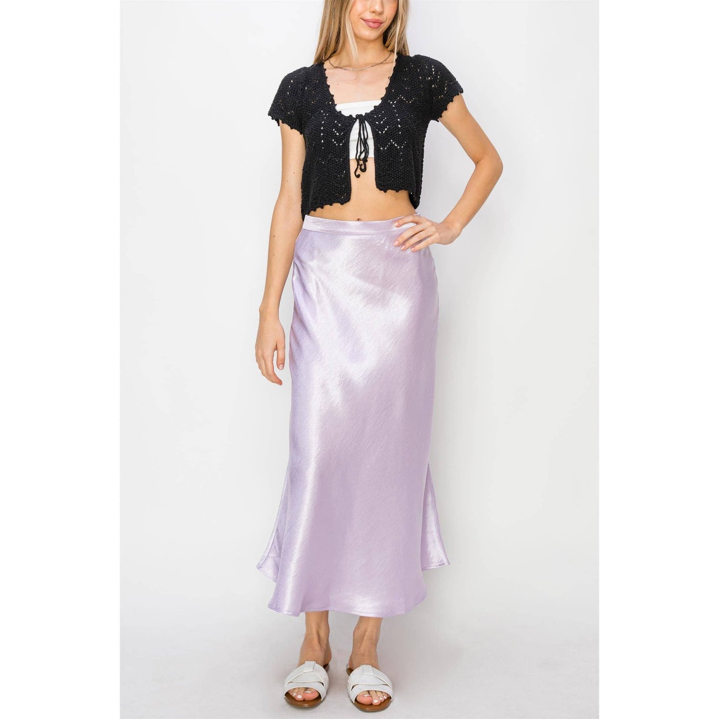 Satin Midi Skirt