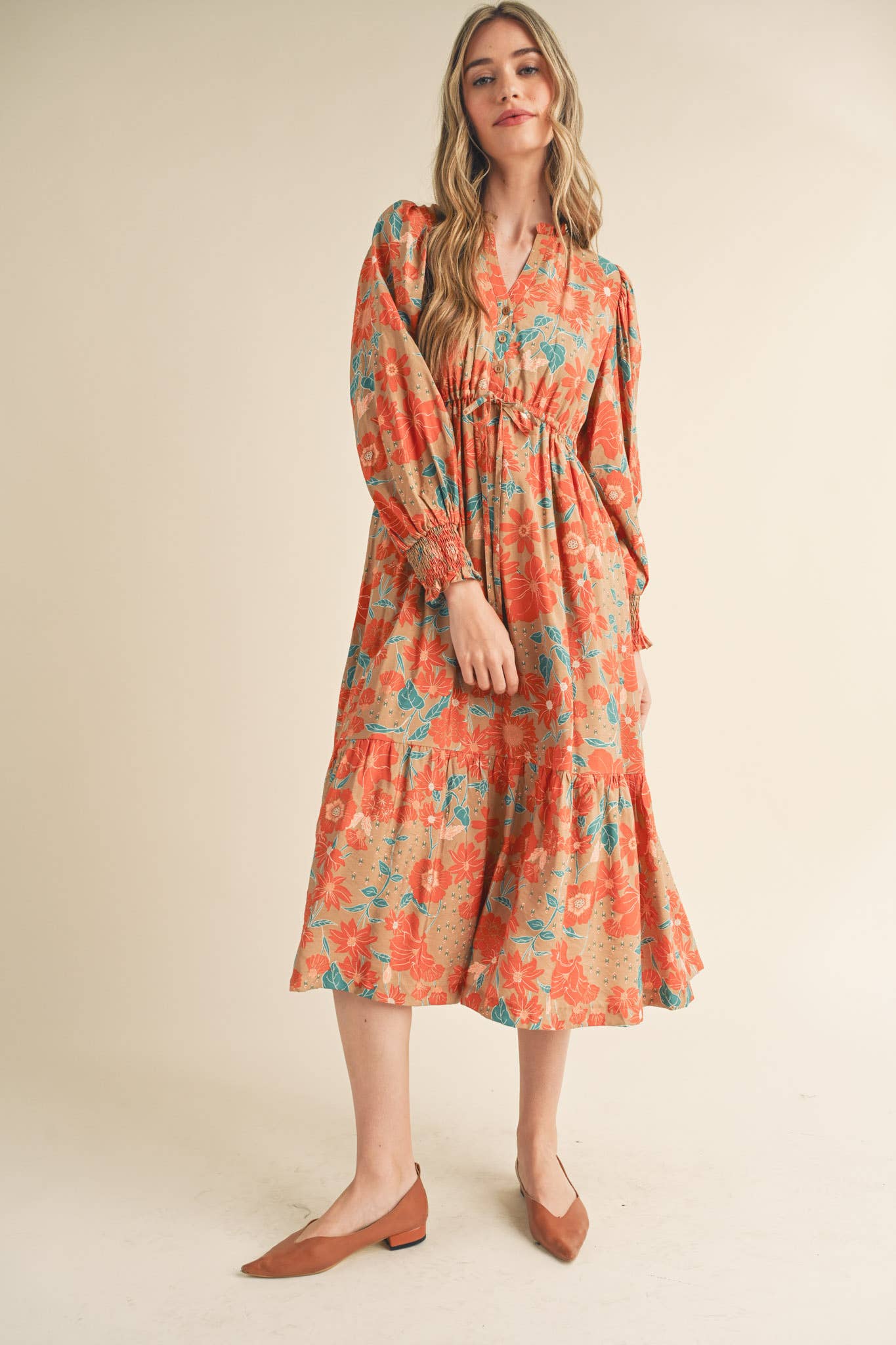 Autumn Paisley Midi Dress