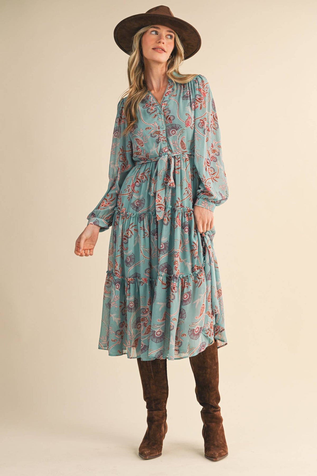 Vale Paisley Midi Dress