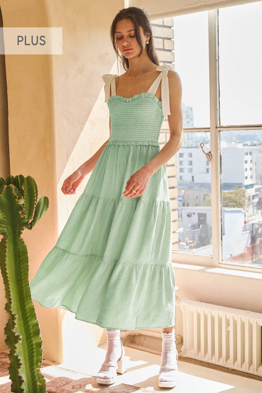 Gabriella Tiered Midi Dress: