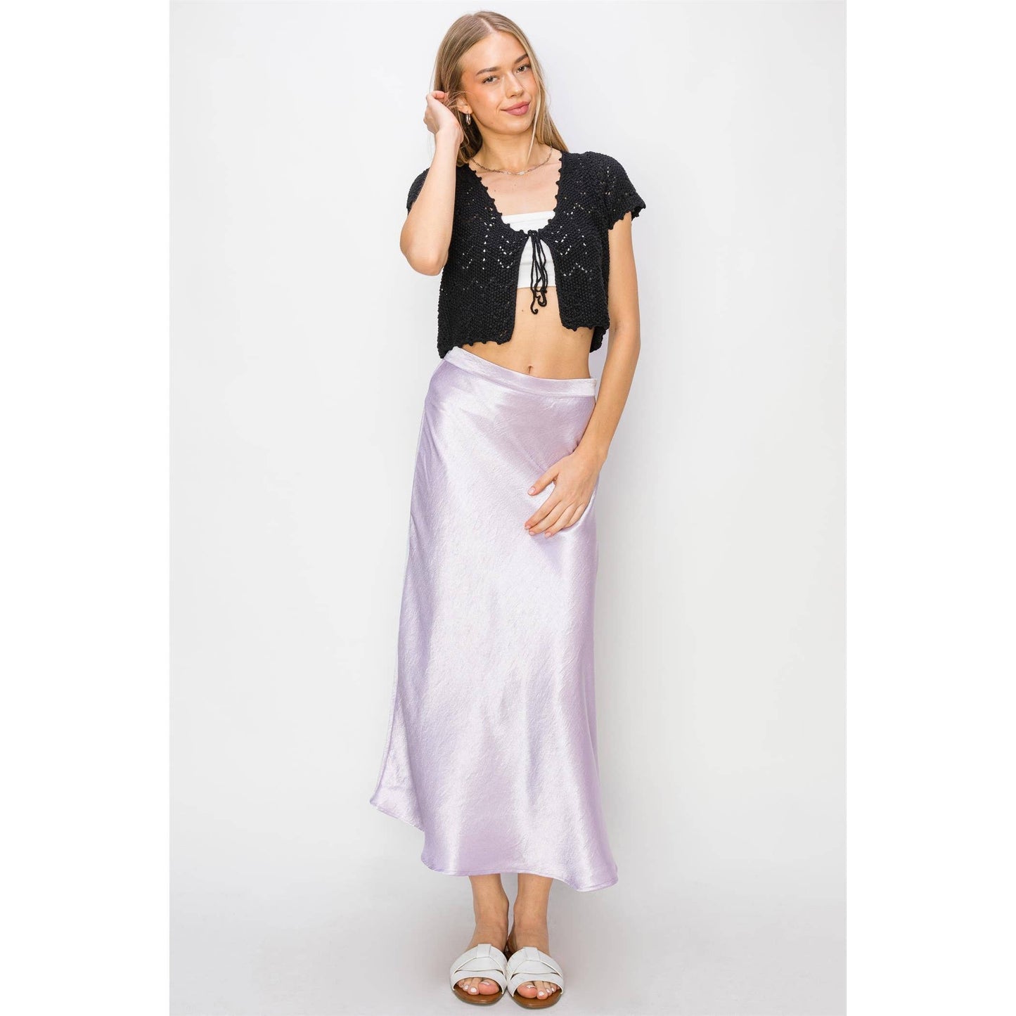 Satin Midi Skirt