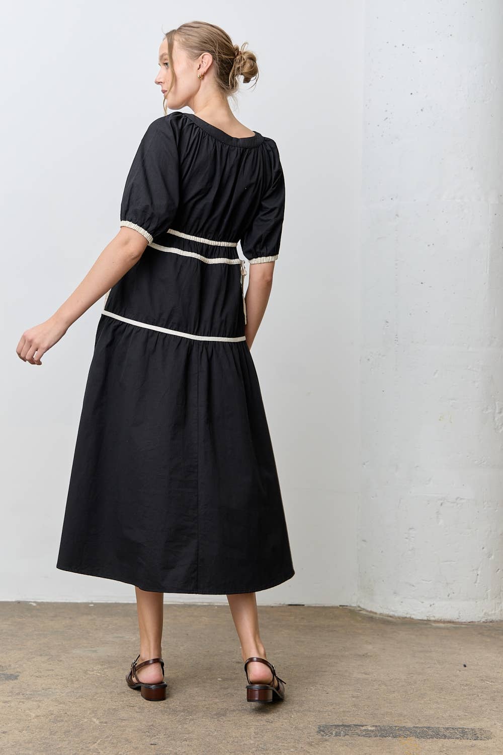 Midnight Tie Midi Dress