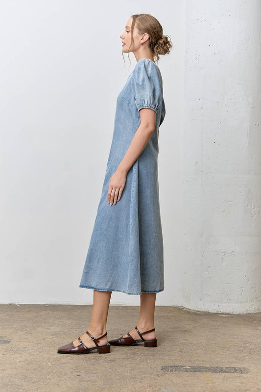 Emma Denim Button-Down Midi Dress