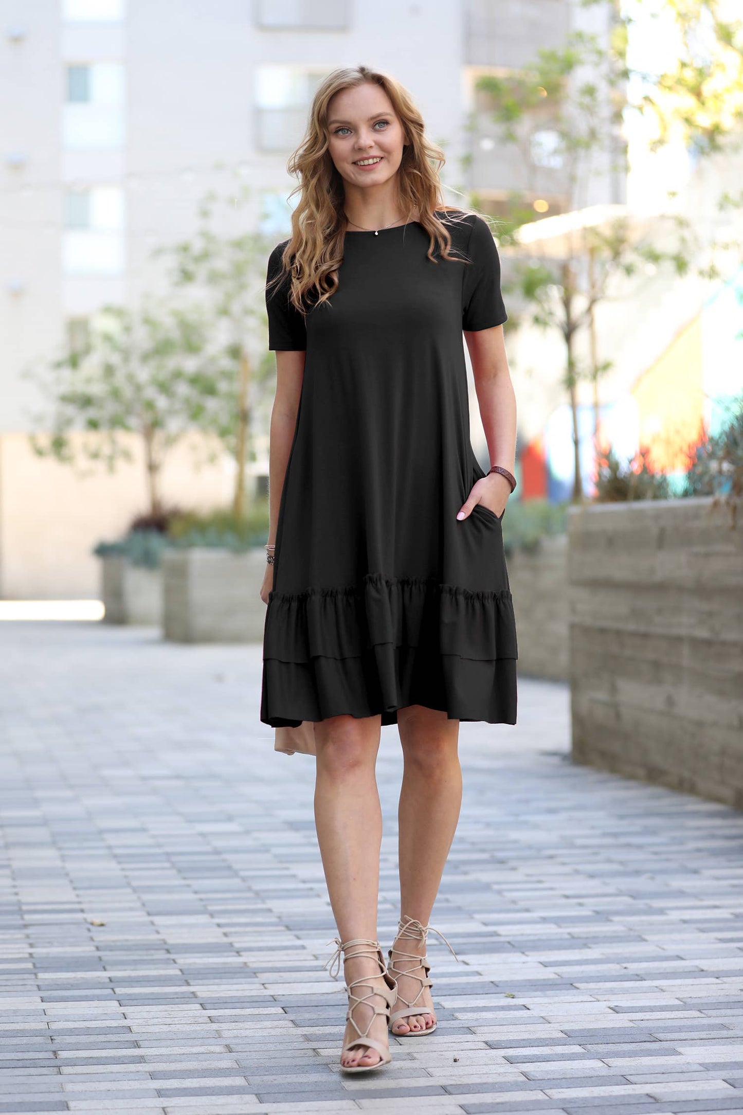 Delaney Ruffle Hem Dress