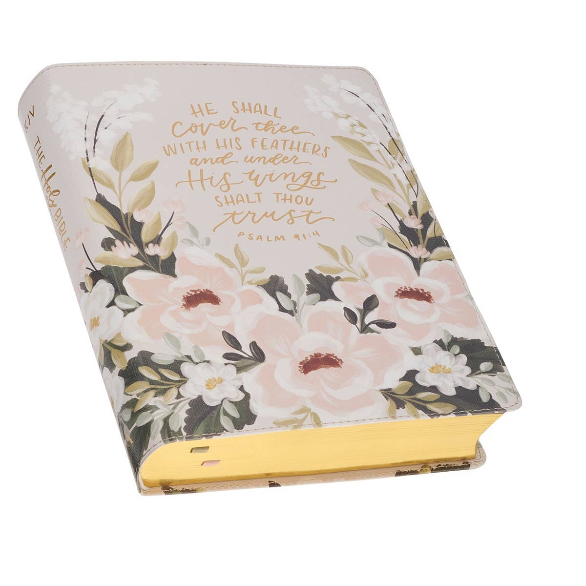 KJV Note-Taking Bible – Floral Faux Leather, Ps 91:4