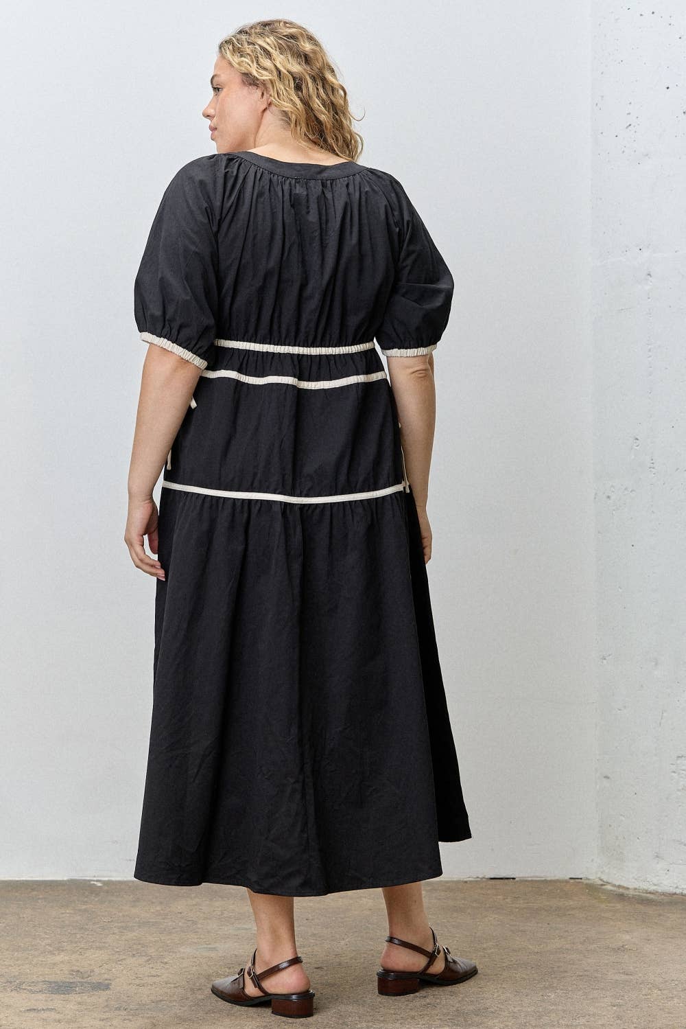 Midnight Tie Midi Dress