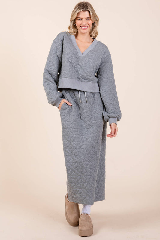 Taylor 2-Piece Quilted Knit Lounge Set