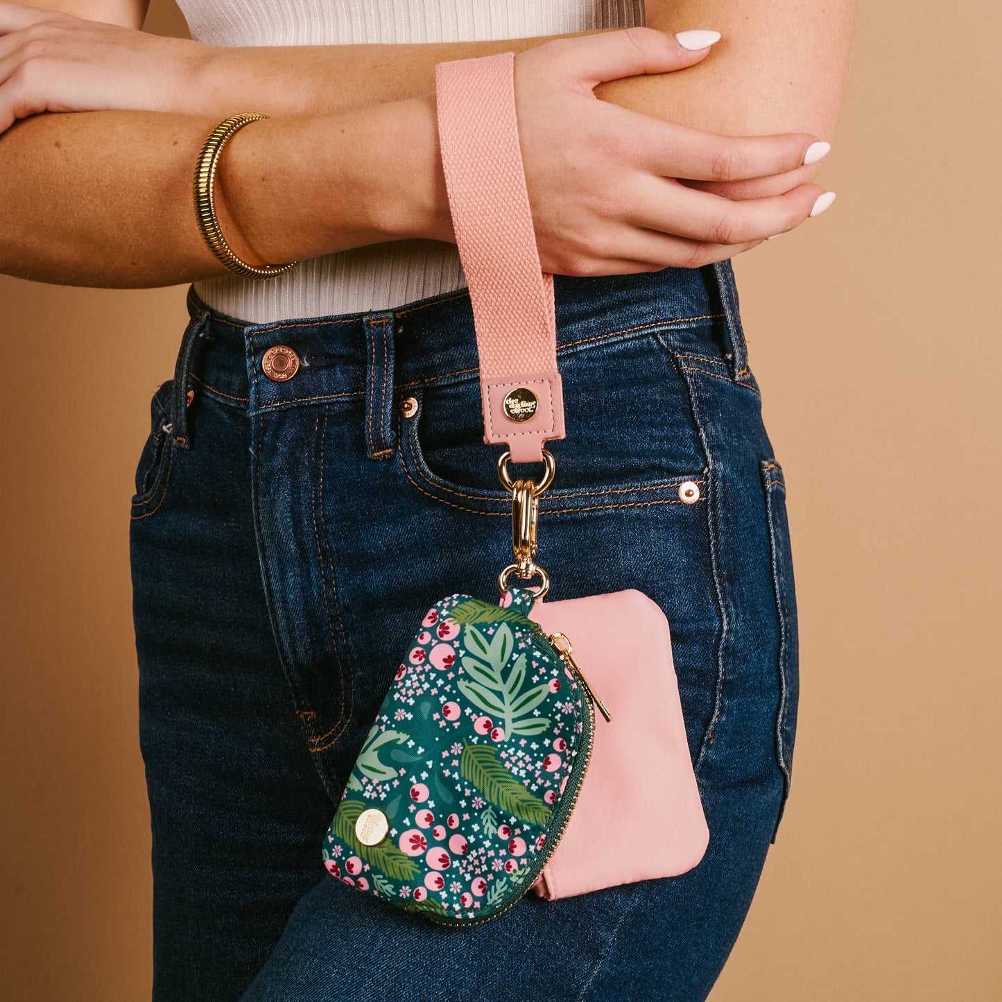 Duo Pouch Wristlet-Jolly Sprig