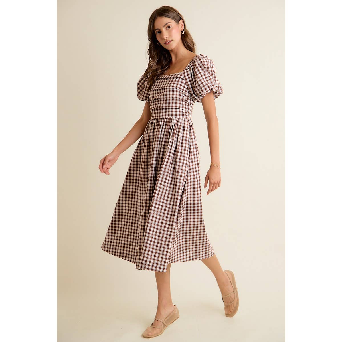 Eloise Gingham Midi Dress
