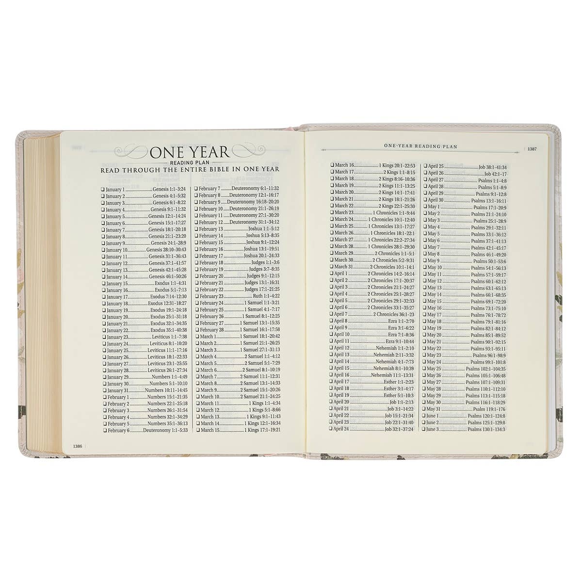 KJV Note-Taking Bible – Floral Faux Leather, Ps 91:4