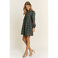 Soft Plaid Woven Babydoll Bow Mini Dress