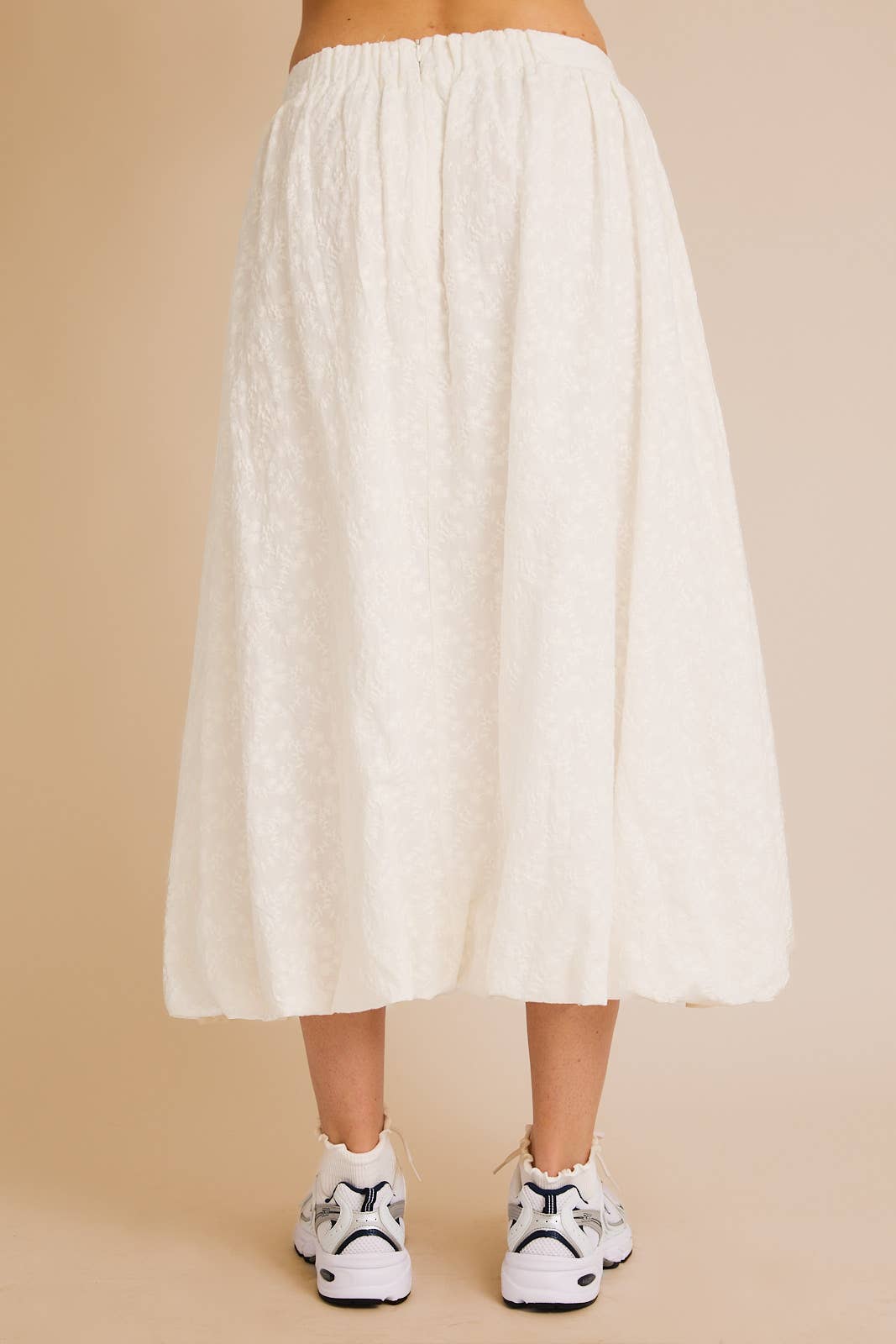 Eyelet Bubble Maxi Skirt