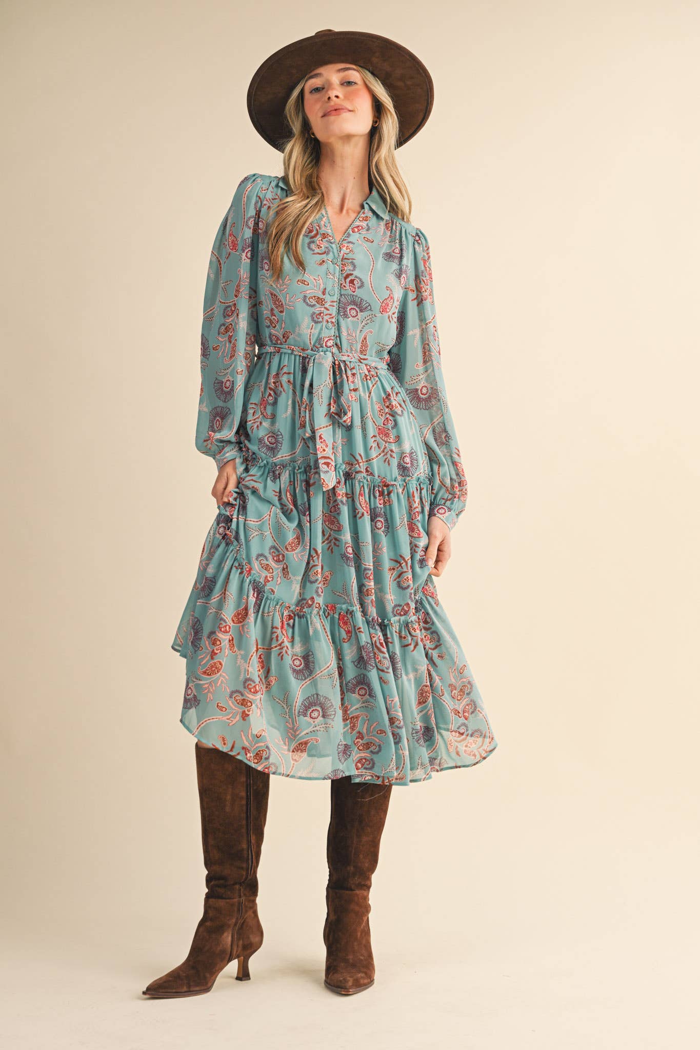 Vale Paisley Midi Dress