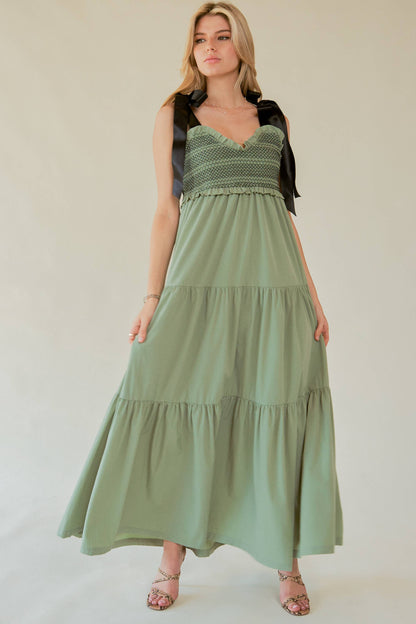 Nicole Bow Tie Maxi Dress