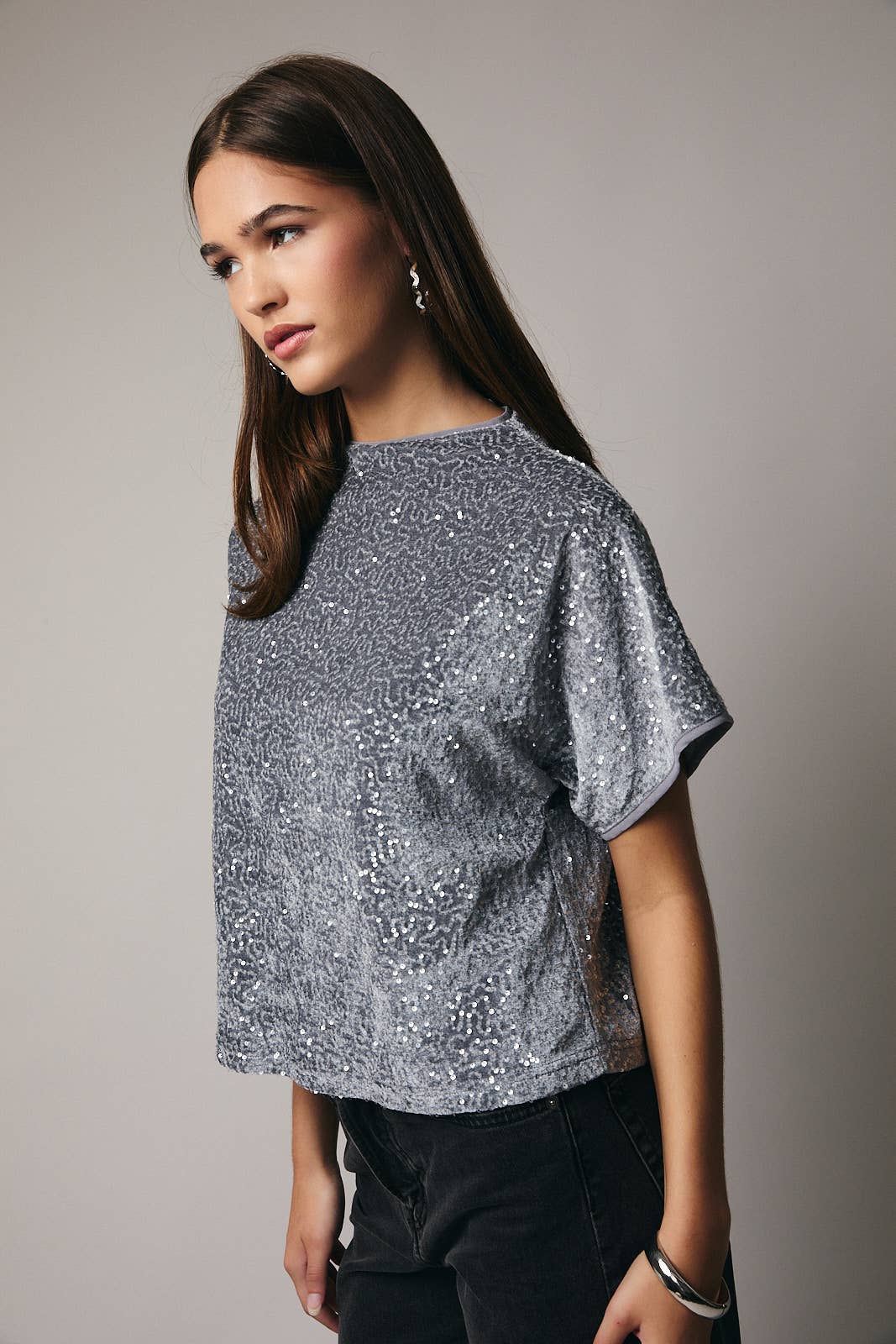 Sequin Velvet Top