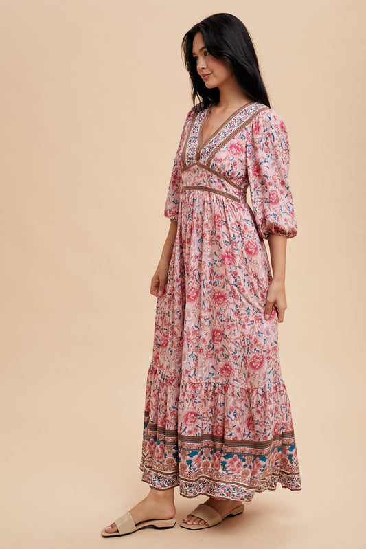 Serena Border Print Maxi Dress