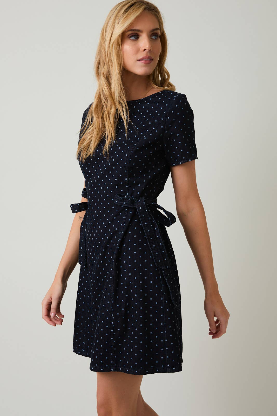 Indigo Side Ties Dress