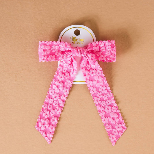 Darling Hair Bow - Hot Pink