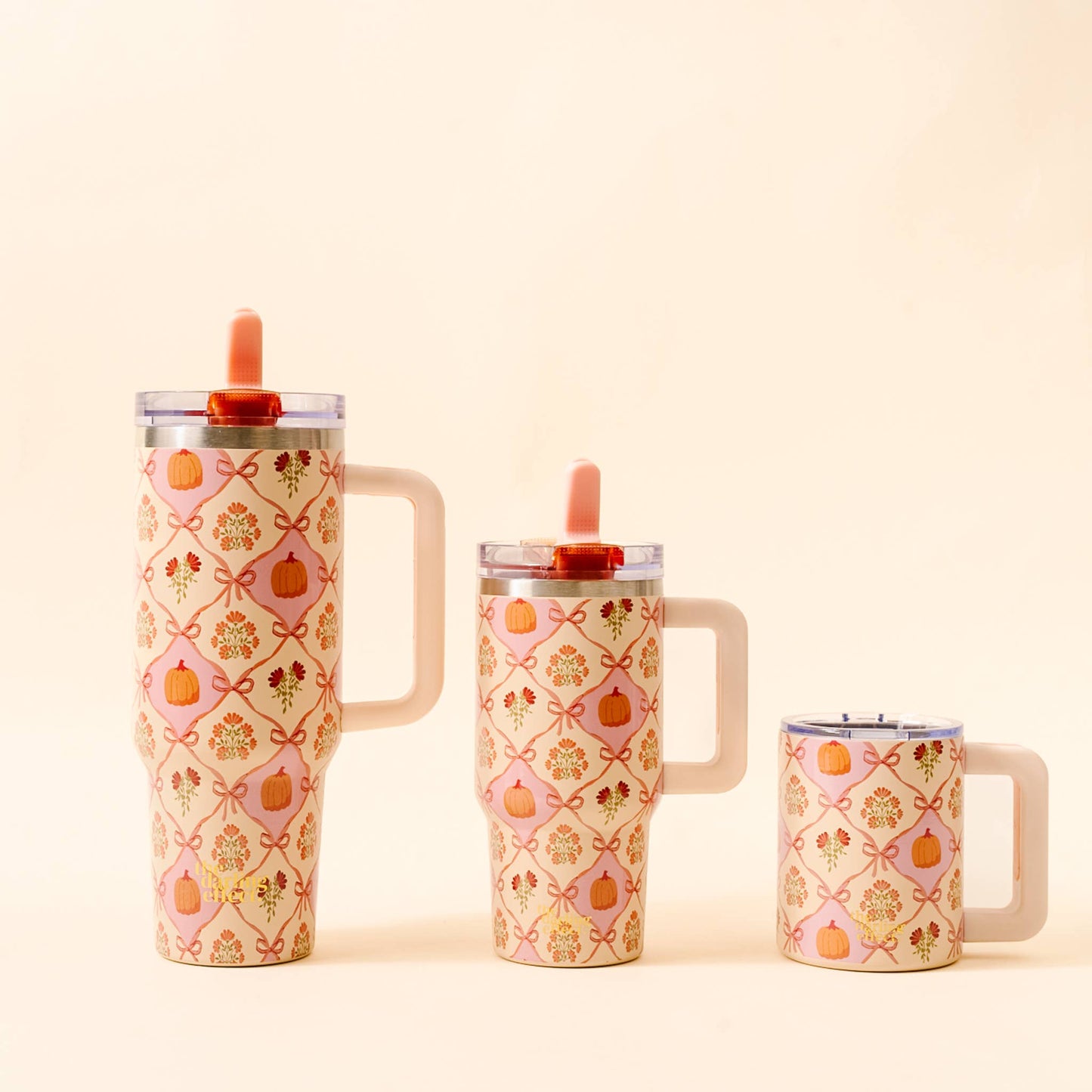 Lifestyle Flip Straw Tumbler-Patchwork Pumpkins