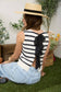 Stripe Back Tie Knit Top