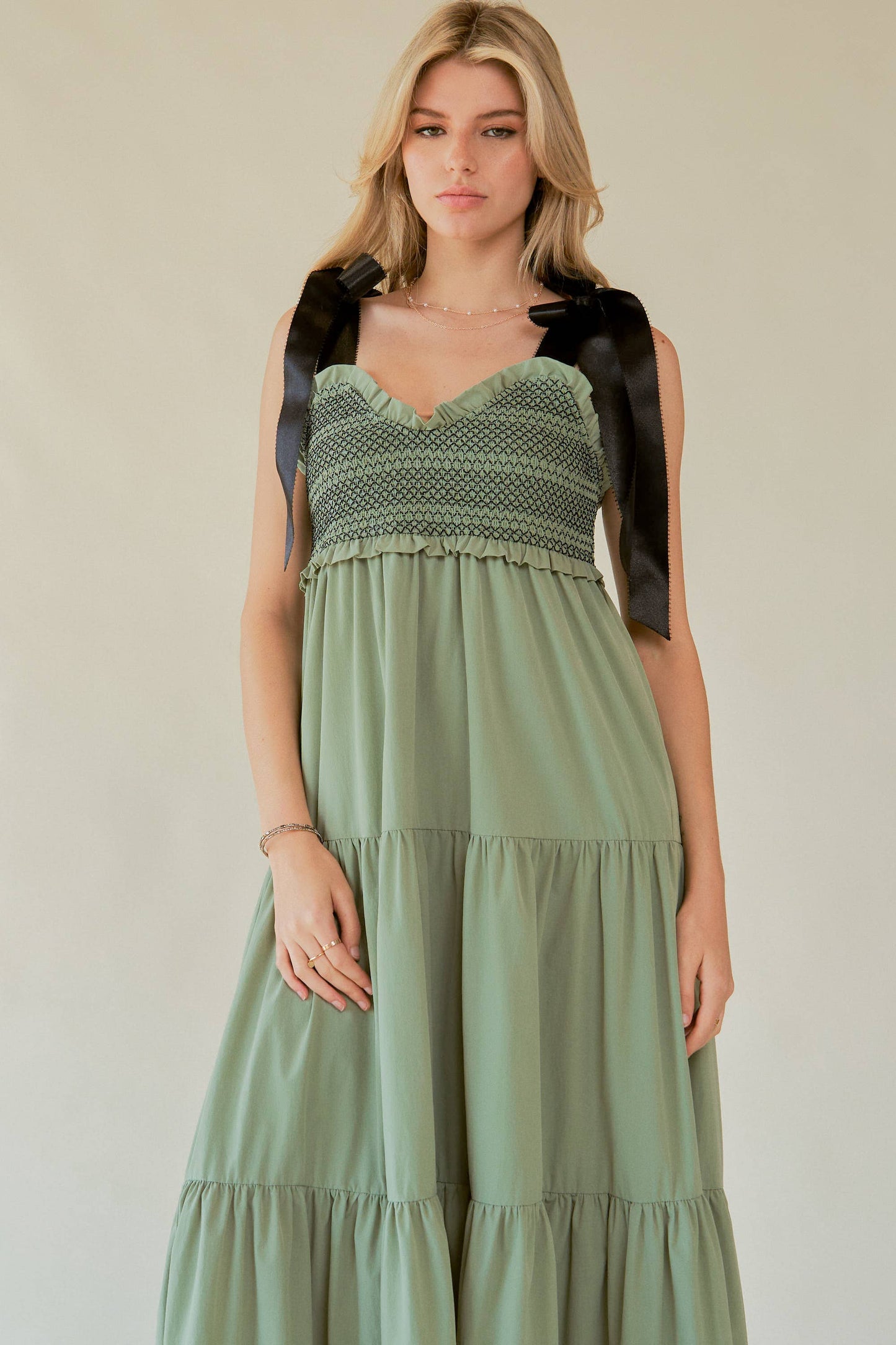 Nicole Bow Tie Maxi Dress