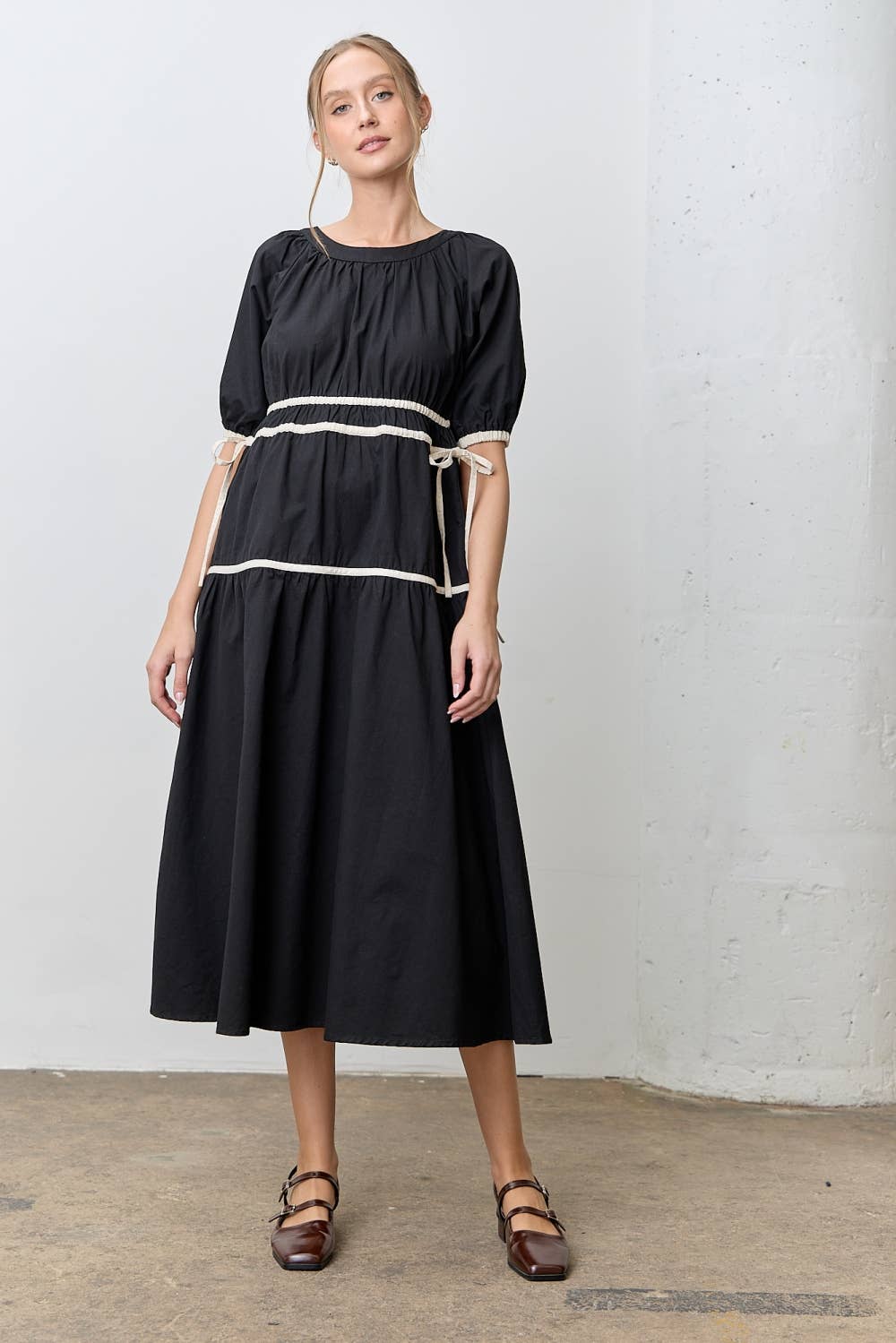 Midnight Tie Midi Dress