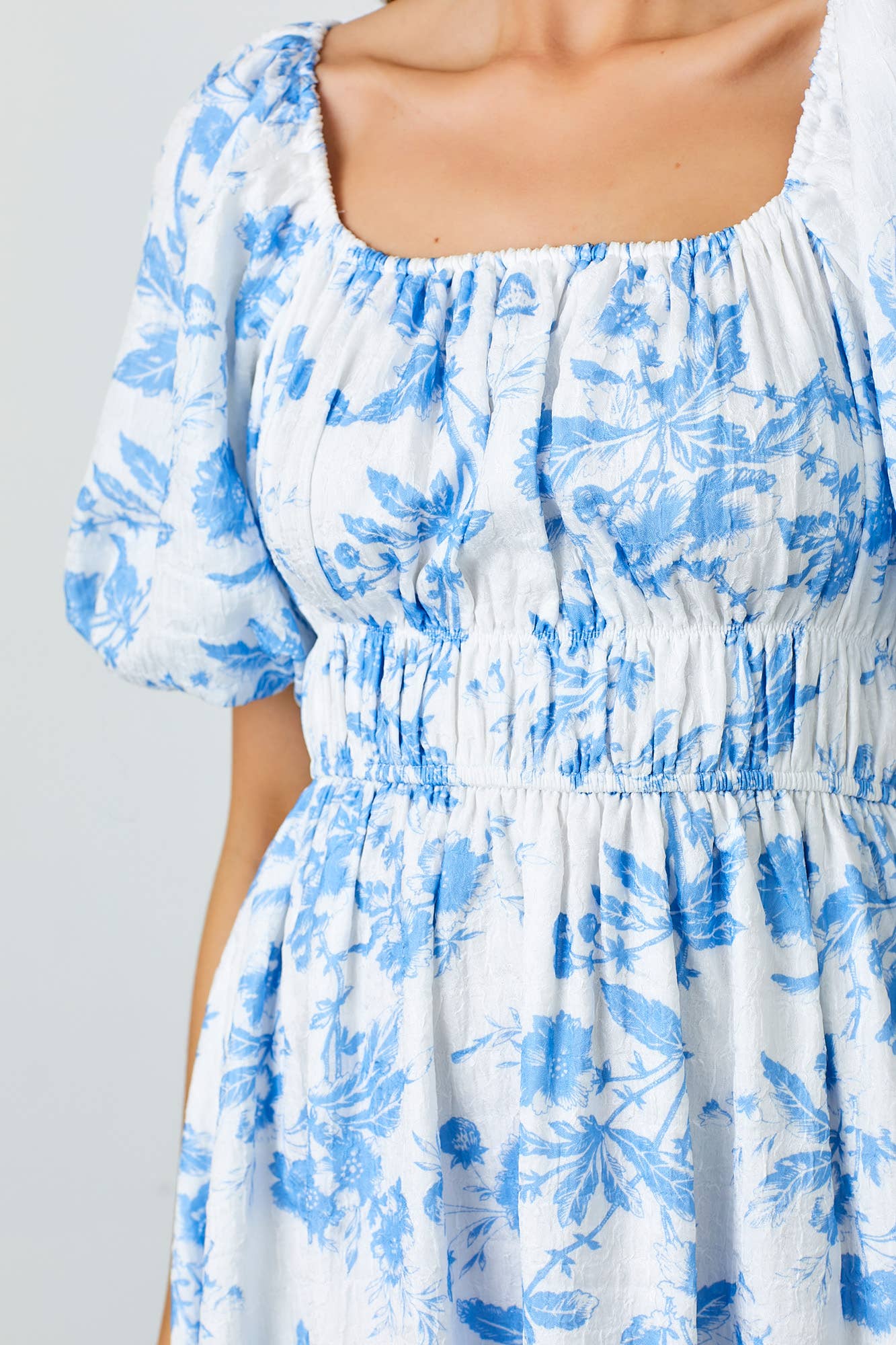 Eloise Floral Textured Print Midi Dress