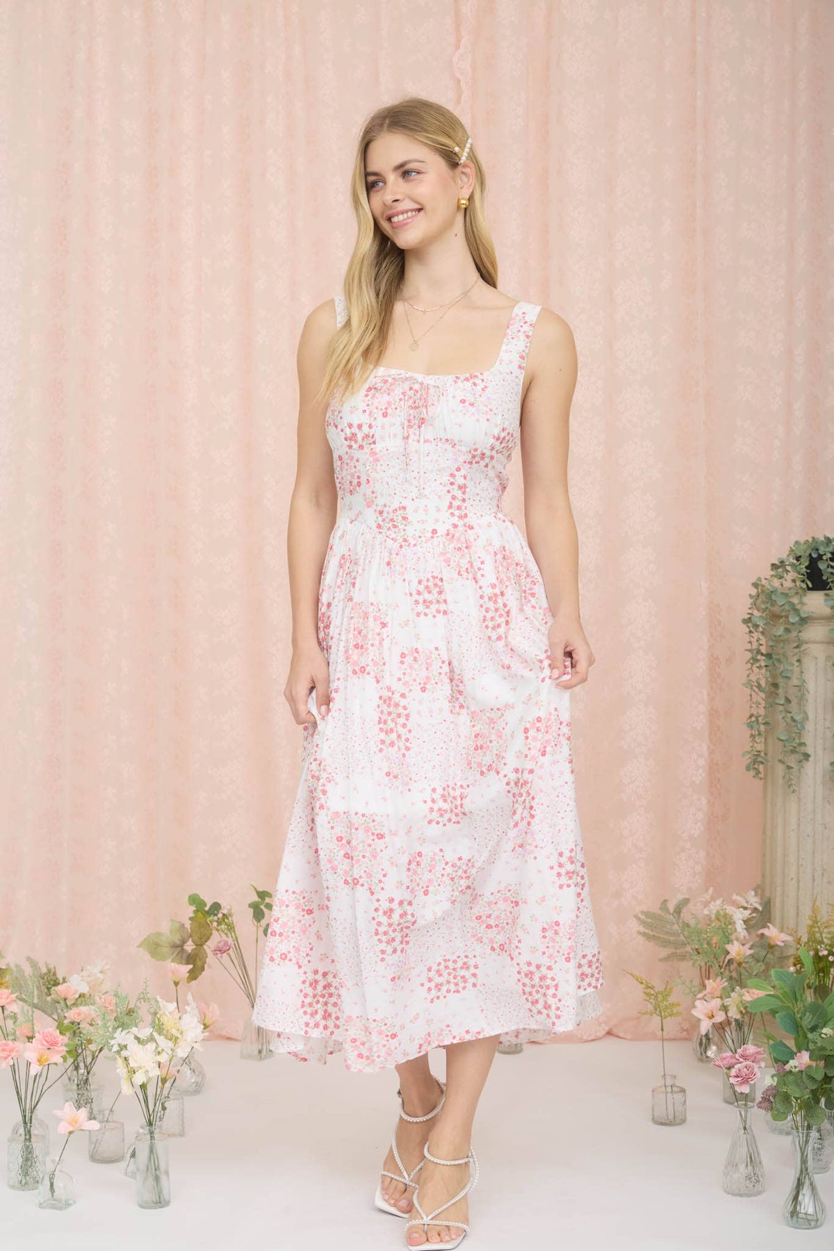 Evelina Corset Midi Dress