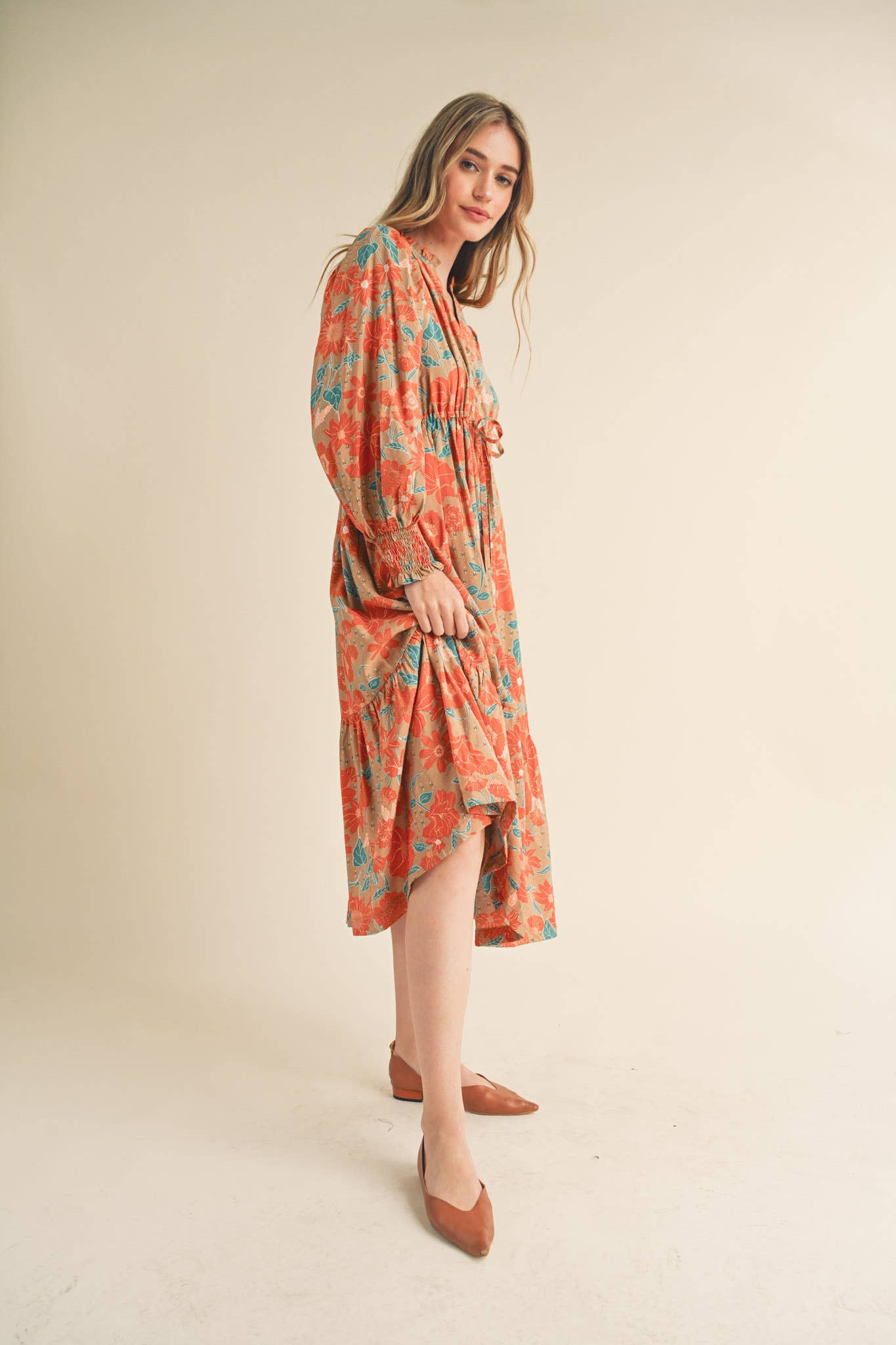 Autumn Paisley Midi Dress