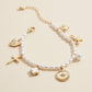 Pearl Charm Bracelet with Cross