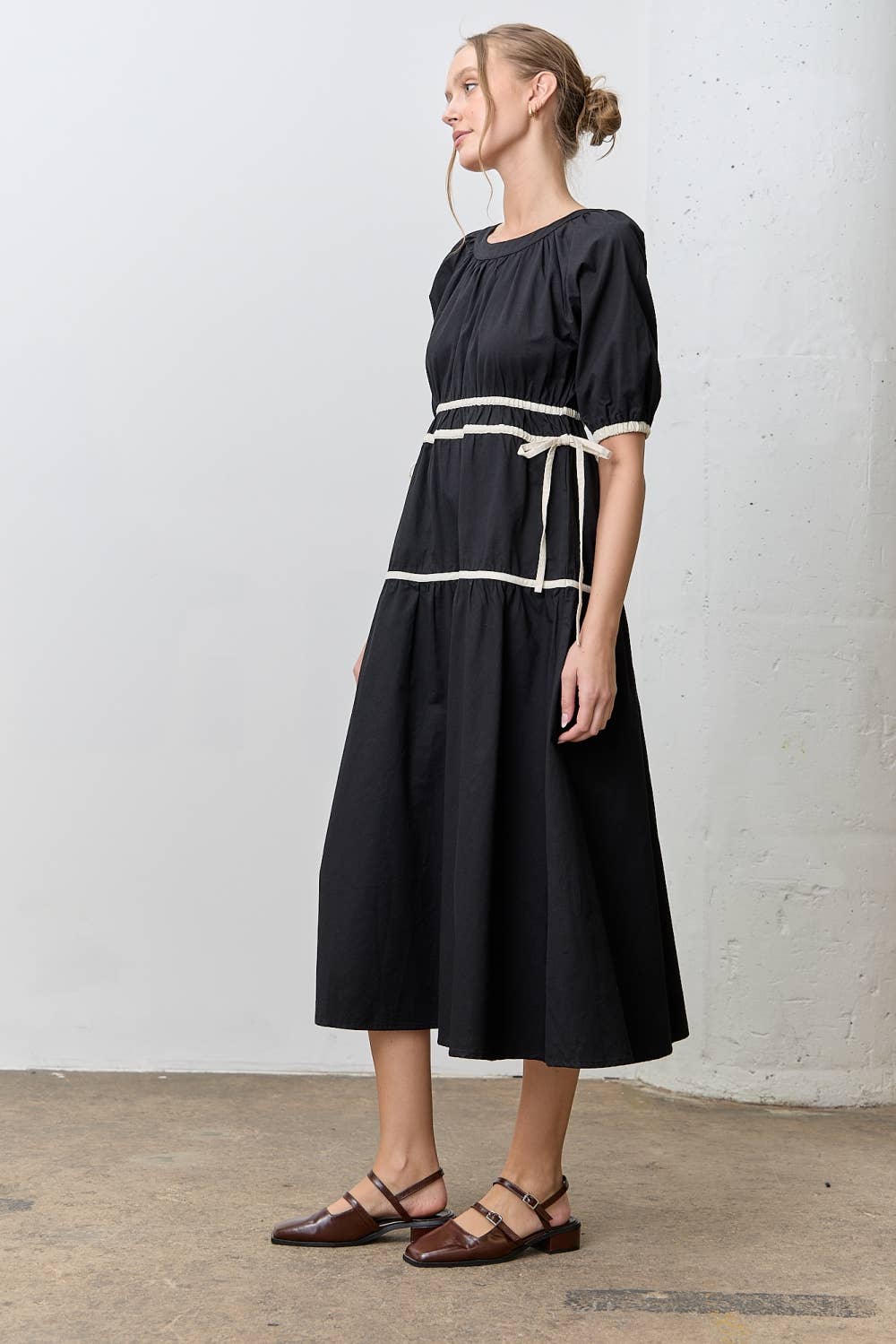 Midnight Tie Midi Dress