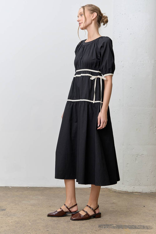 Midnight Tie Midi Dress