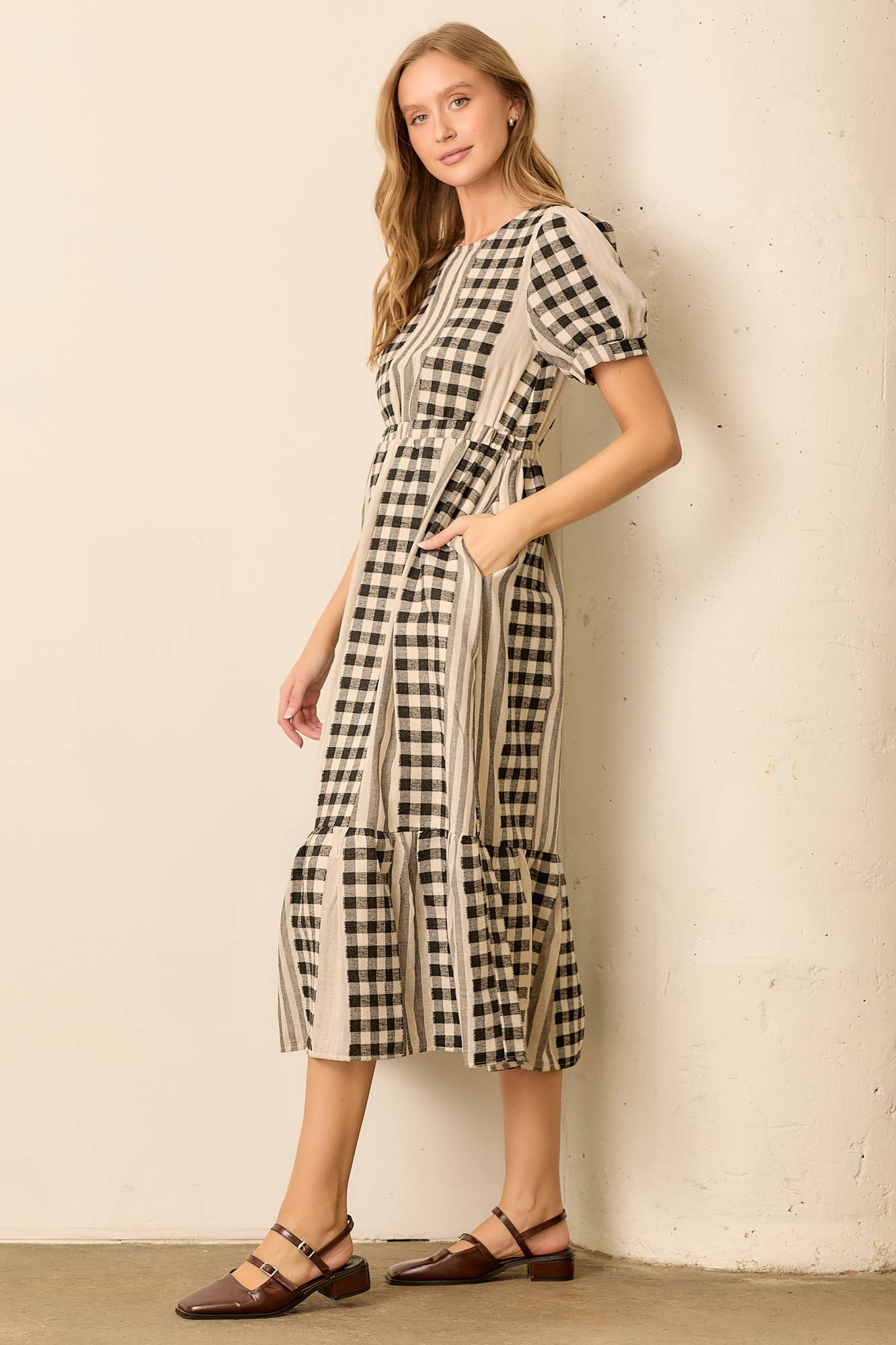 Meadow Check Maxi Dress
