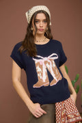 Boot Bow Knit Sweater